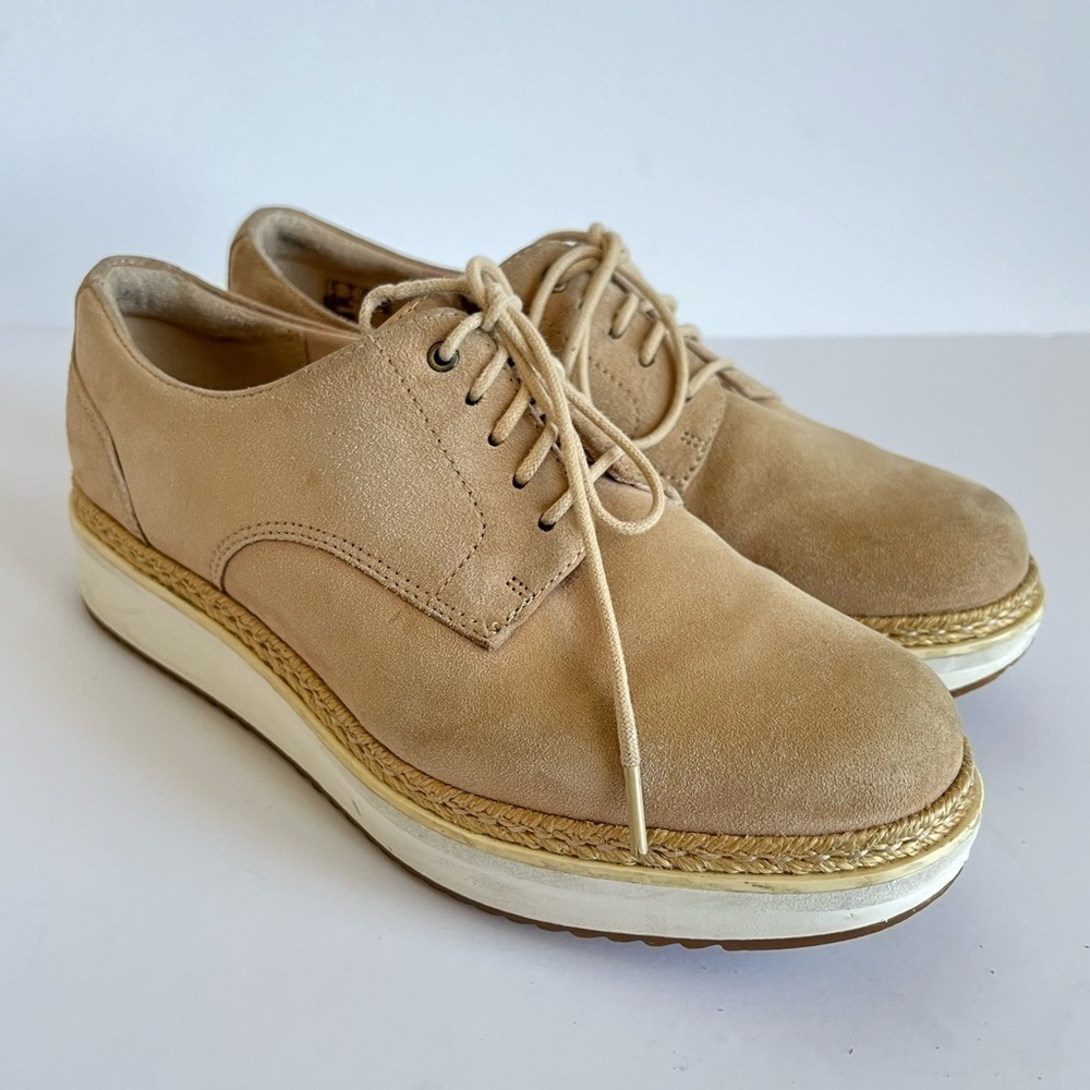 Clarks Artisan Tan Suede Leather Oxford Sneakers Size 7M